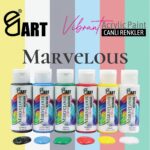E&D Art Marvelous 6x60ml Akrilik Boya Canlı Renkler Set - Görsel 2